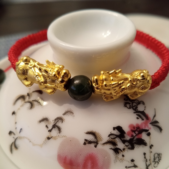 Jewelry - 24K Pure Gold Double Pixiu 貔貅 Bracelet